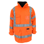 HiVis "X" back "6 in 1" Rain jacket Biomotion tape
